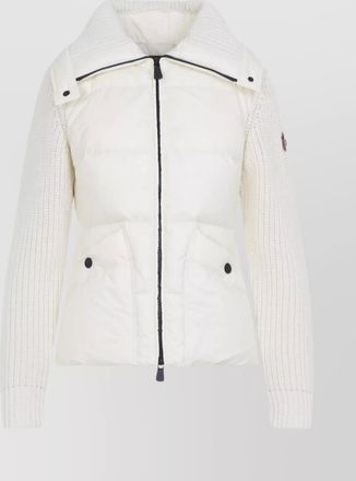 Moncler high collar quilted long sleeve jacket