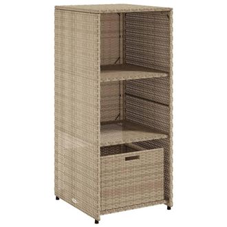 Berkfield Home Garden Storage Cabinet Beige 50x55x115 cm Poly Rattan | Size: 50 x 55 x 115 cm