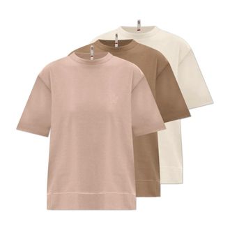 Moncler T-Shirts, female, Beige, Size: XS Day-Namic T-Shirt