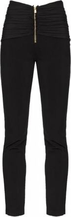 Pinko Slim-fit Broeken - Dames - Slim Fit Broeken - Zwart - XL - Leer - Broeken