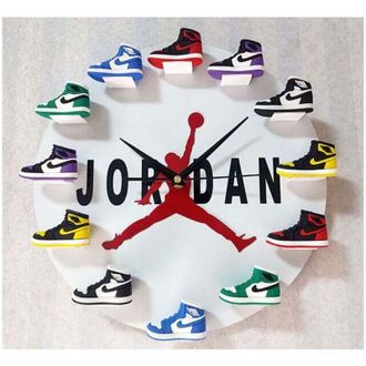 OEM Reloj De Pared Creativo 3d De Los Aj Jordan Flyers: Moderno Y Elegante Reloj De Cuarzo Silencioso A Pilas En Blanco [a++]