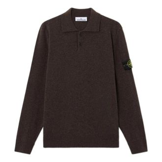 Stone Island Polo Truien - Heren - Ronde hals truien - Bruin - L - Wol - Truien & Vesten