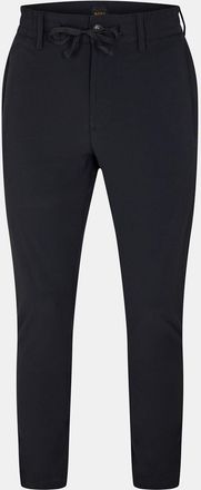 HUGO BOSS Mens Solid Patterned Tapered Chinos in Black - Size 38W/32L