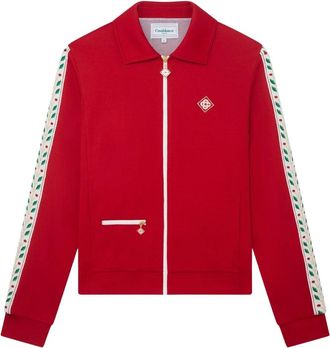 Casablanca Mens Laurel Tricot Red Track Jacket - Size X-Large