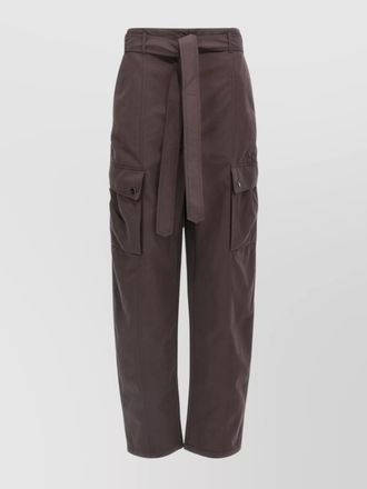 Andamane suede-effect cargo straight trousers