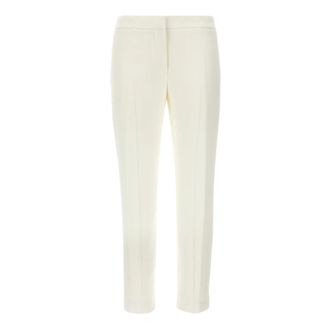 Alexander McQueen Leaf Crepe Cigarette Broek - Dames - Vrijetijds broeken - Wit - L - Broeken