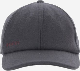 Gucci Mens Navy Wool Baseball Cap Hat
