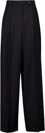 Givenchy Elegante Monogram Jacquard Wollen Broek - Dames - Wijde Broeken - Zwart - M - Wol - Broeken