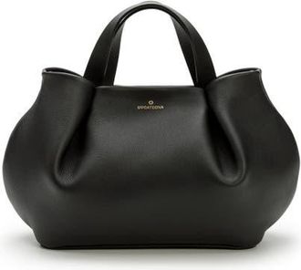 La Portegna Isabela Shoulder Bag Sculpted From Full Grain Leather in Black at Nordstrom