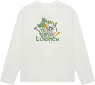 New Balance Logo Graphic Print Top Asia Sizing White Green AMT31329-CIC