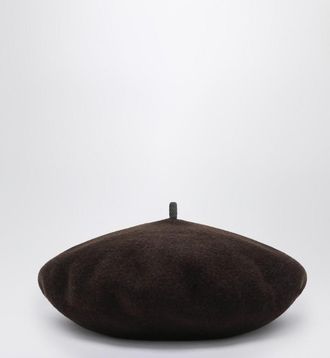 Brunello Cucinelli Brown wool beanie with Precious Detail