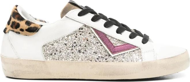 Suprime glitter-detail sneakers - White