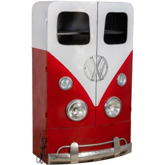 Wanderlust Deco Armario Furgoneta De Madera Y Metal Rojo 90x53x150