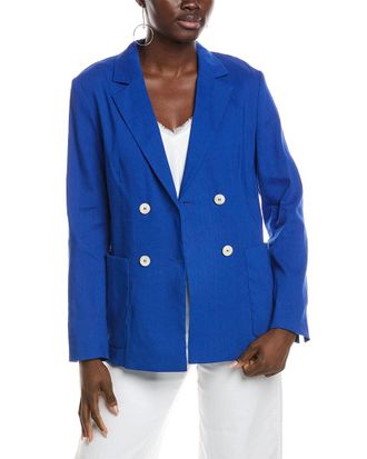 Marc Cain Solid Linen-Blend Blazer