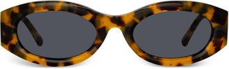 Linda Farrow Berta tortoiseshell-effect oval-frame sunglasses - unisex - Acetate - One Size - Brown
