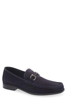 Ferragamo Grandioso Double Gancio Bit Loafer in Navy Nero at Nordstrom, Size 11.5