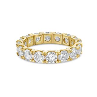 Diana M. Jewels 14kt yellow gold 5.00 cts round lab grown diamond eternity band in U-prong setting