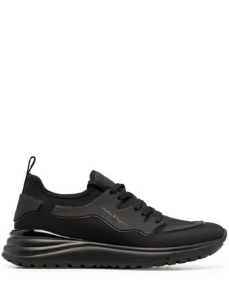 Ferragamo logo-print low-top sneakers - men - Rubber/Fabric/Fabric - 6 - Black