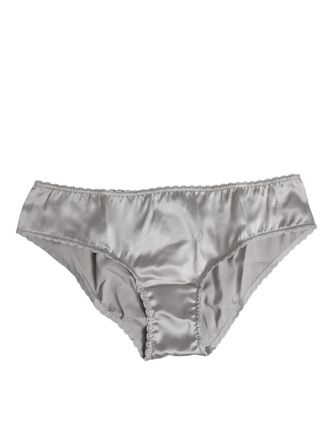 Dolce & Gabbana Gray Silk Stretch Bottom Low Waist Panty Womens Underwear