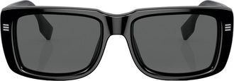 Burberry Sunglasses Jarvis rectangular-frame sunglasses - unisex - Acetate - 55 - Black