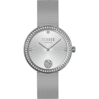 Versus Lea Roestvrijstalen Mesh Dameshorloge - Dames - Horloges - Grijs - ONE Size - Accessoires