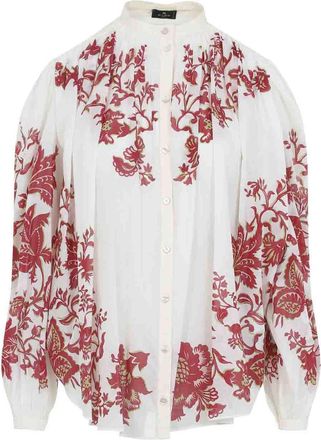 Etro Pleates Band Collar Shirt
