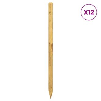 vidaXL Postes De Valla 12 Uds. Marr&oacute;n 150 Cm Madera De Pino Maciza Vidaxl