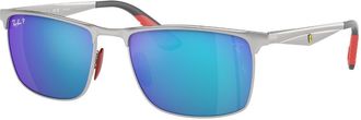 Ray-Ban RB3726M Polarized F007A1 Mens Sunglasses Silver Size 57