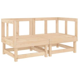 Berkfield Home Garden Corner Sofas 2 pcs Solid Wood Pine in Brown