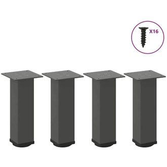 vidaXL Patas Para Mesa De Centro (4 Unidades), Antracita, 30-32 Cm, Acero Vidaxl
