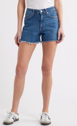 Mavi Heidi High Waist Relaxed Denim Cutoff Shorts in Indigo at Nordstrom, Size 26