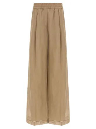 Brunello Cucinelli Beige Cotton Casual Womens Pants