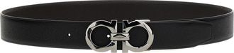 Ferragamo Black Gancini Reversible Belt