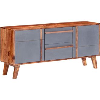 vidaXL Vidaxl - Credenza Grigia 120x30x55 cm in Legno Massello