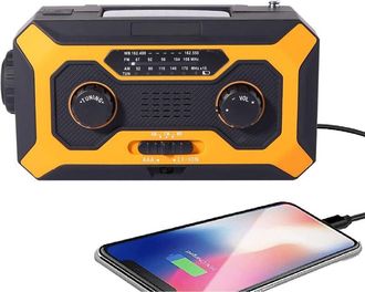 OEM Radio De Emergencia, Radio Meteorol&oacute;gica Port&aacute;til Am/fm Con Alarma Sos, L&aacute;mpara De Lectura, Linterna Brillante Incorporada, Bater&iacute;a Externa De 2000 Ma