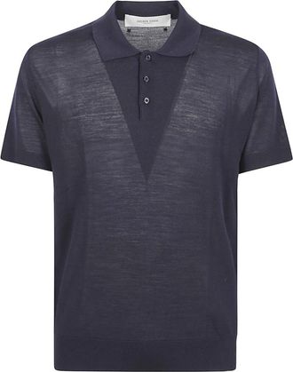 Golden Goose Polo Shirt - Heren - Polos - Blauw - L - Wol - Tops