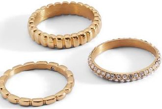 Alex and Ani Multi Textured Stacking Ring Set of 3 in Gold at Nordstrom, Size 7