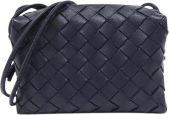Bottega Veneta Pre-owned Leren Schoudertas - Dames - Vintage Schoudertas - Blauw - ONE Size - Leer - Vintage
