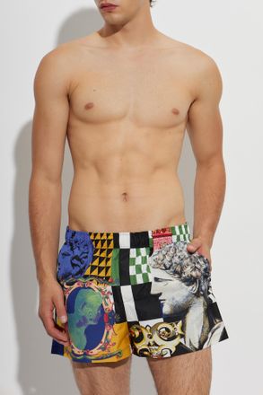 Versace Printed Swim Shorts, Mens, Multicolour