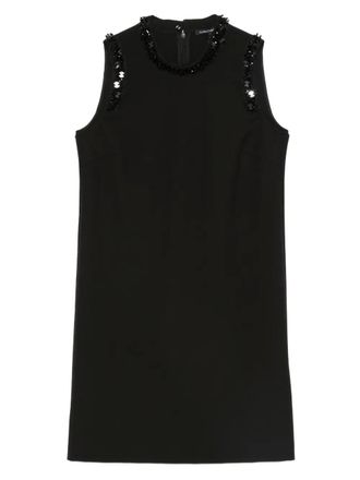 Luisa Cerano beaded-neck sleeveless mini dress - Black