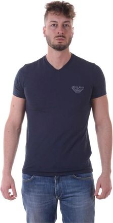 Armani Jeans Casual Logo Print Top - Heren - T-shirts - Blauw - L - Katoen - Tops