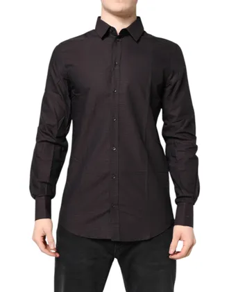 Dolce & Gabbana Jacquard Cotton Shirt - Maroon