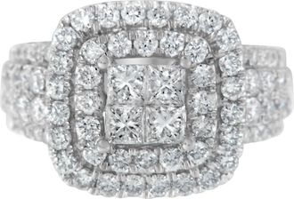 House of Brilliance 14KT White Gold 2 1/4 Cttw Round and Princess Diamond Ring at Nordstrom, Size 7.5