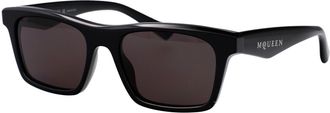 Alexander McQueen Mens Sunglasses Am0472s Black-Black-Grey Injected Black/black/grey