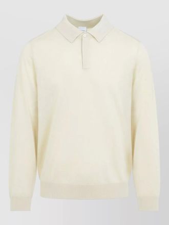 Paul Smith long sleeve knit polo ribbed cuffs hem