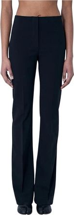 Sportmax Stretch Finish Broek met Verstelbare Zoom - Dames - Straight fit broeken - Zwart - M - Broeken