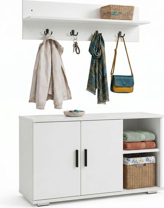 VCM Conjunto De Armario Para Pasillo Con Banco Gados L 77x90x33 - Vcm