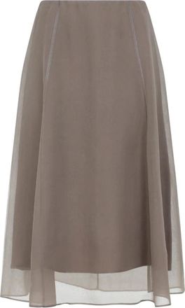Brunello Cucinelli Brunello Cucinelli, Midi Skirts, female, Brown, Size: XS Tulle Skirt