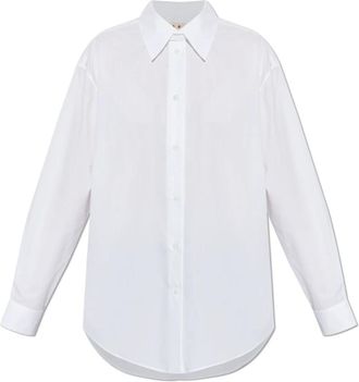 Marni Het Katoenen Shirt - Dames - Overhemden - Wit - XS - Katoen - Overhemden