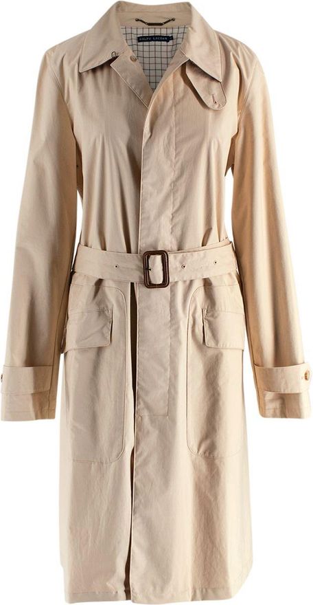 Beige Belted Trench Coat Size M